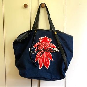 See by Chloe Koi Andy Logo Tote Bag Blue Red NWT